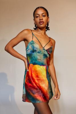 tie dye cut out dress