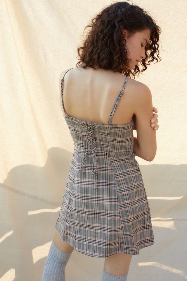 UO Kensie Corduroy Lace-Back Mini Dress #1