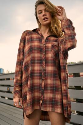 ashley check shirtdress