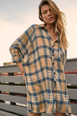 ashley check shirtdress