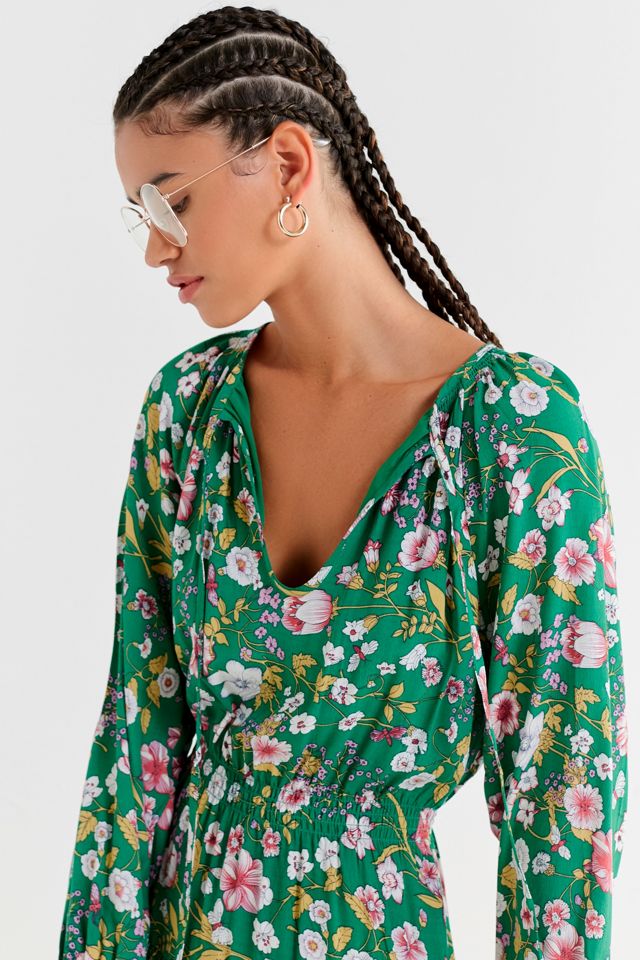 UO Reese Abito Midi a strati floreale a strati #1