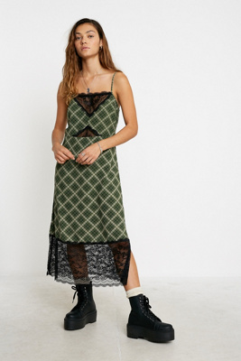 UO Memphis Plaid Slip Dress | Urban Outfitters UK