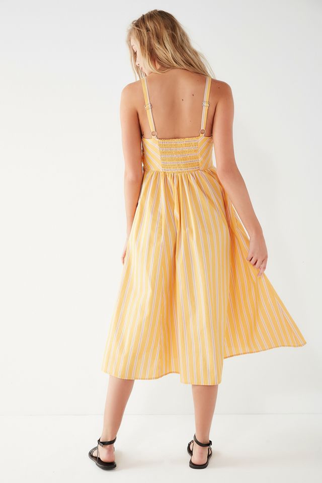 UO - Robe midi boutonnée et rayée Kaye jaune #2