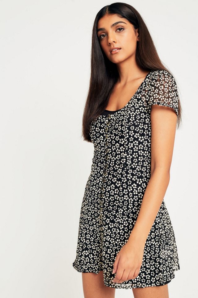 Pins & Needles Mindy Floral Button-Through Mini Vestido #5