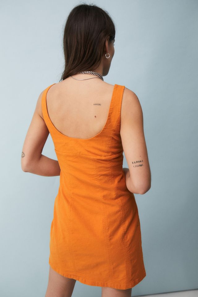 Urban Outfitters Orange Marble Satin Mini selling Dress