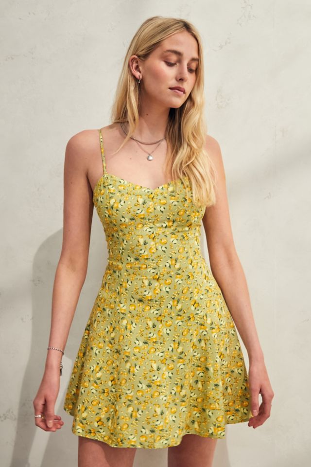 UO Darcy Green Fruit Mini Dress Urban Outfitters UK