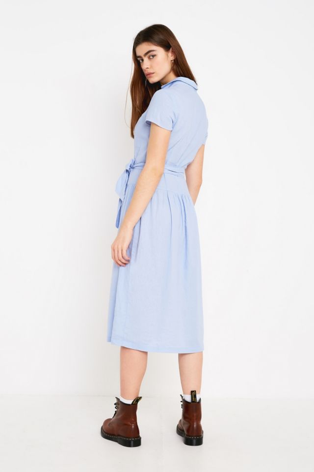 Uo natalie linen belted shirt fashion dress