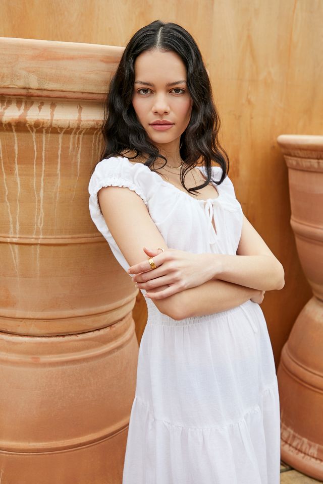 UO Ella Leinen Midi Kleid #1