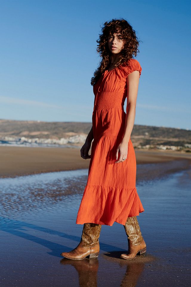 UO Ella Leinen Midi Kleid #1