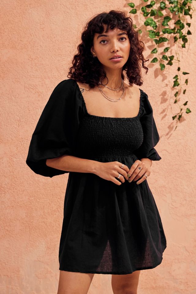 Puff sleeve dress outlet black