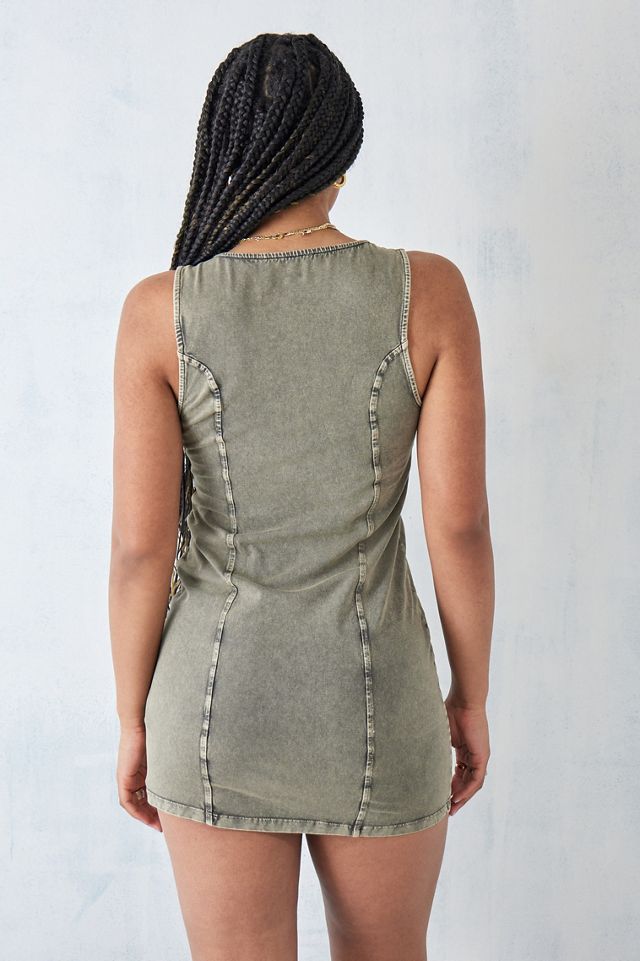 Robe mini en jean délavé à l'acide UO Erica #3
