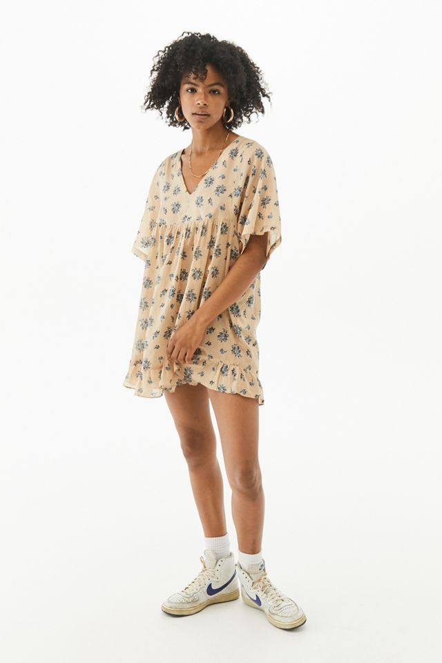 UO Anne Voile Smock Mini Dress