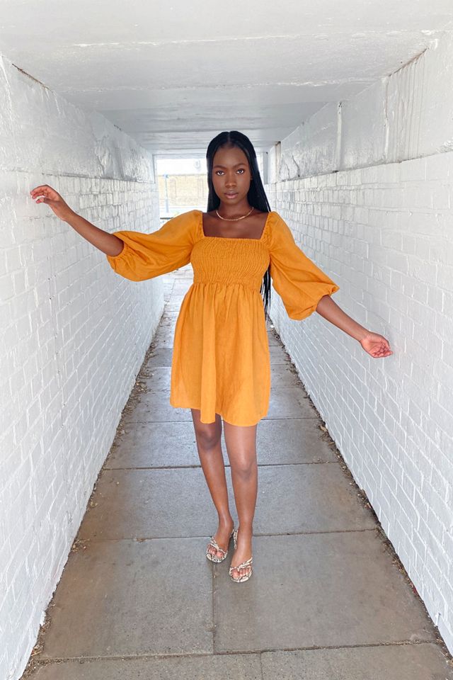 urban outfitters orange mini dress UO crushed velvet mini-dress! so cute and