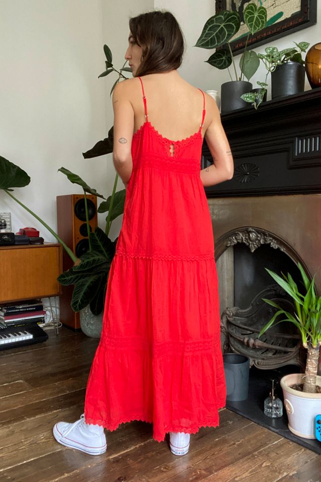 Vestido Maxi UO Lori con Ribete de Encaje #1