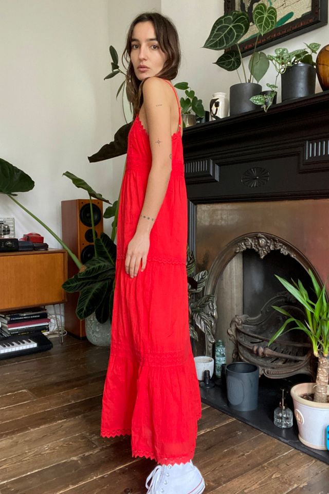 Vestido Maxi UO Lori con Ribete de Encaje #2