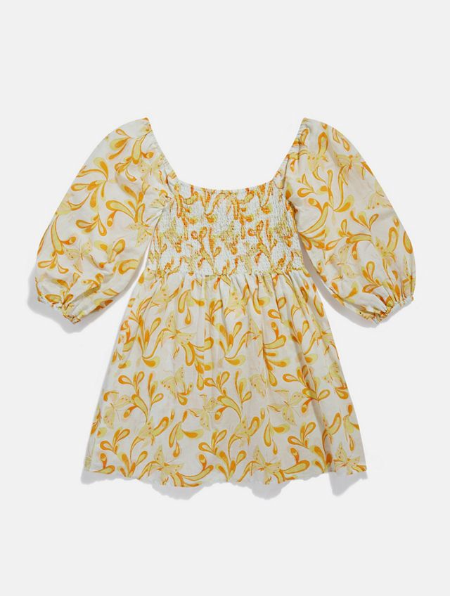 Robe jaune UO Sofia à manches bouffantes #4