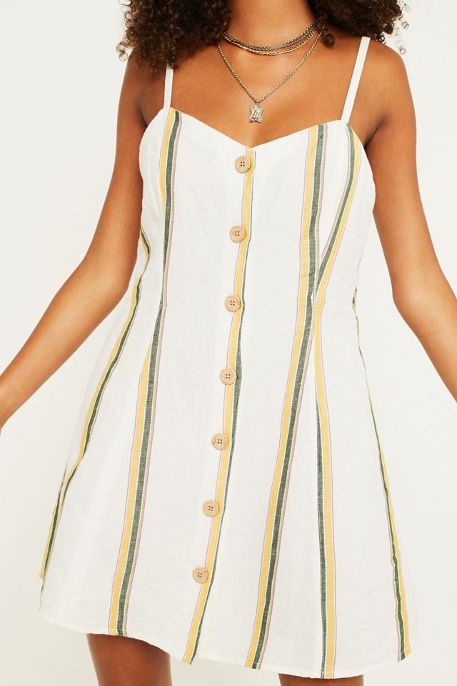 Urban Outfitters – Geknöpftes, gestreiftes Kleid mit Gitterdesign hinten #3