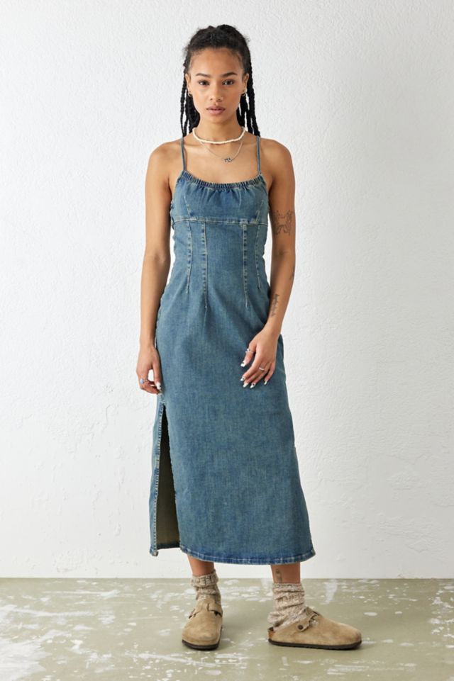 Urban outfitters outlet denim button dress