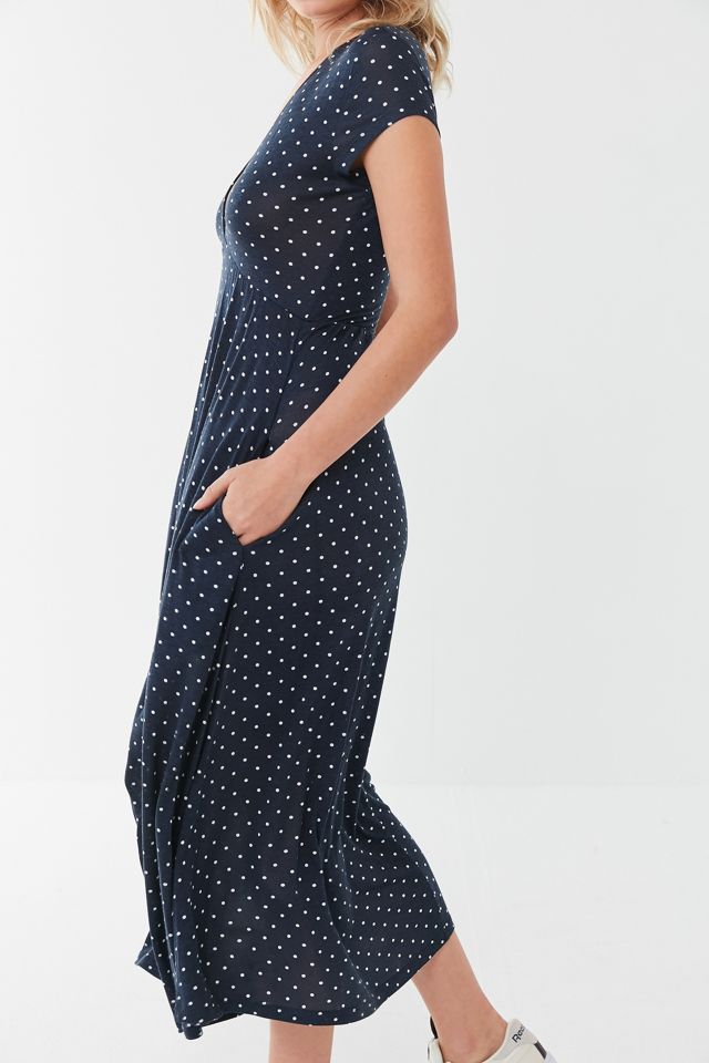 uo dallas plunging v-neck midi dress Urban Outfitters – Midikleid „Dallas“ mit tiefem V-Ausschnitt