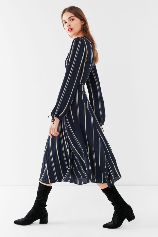 Urban outfitters blue 2025 and white striped dress