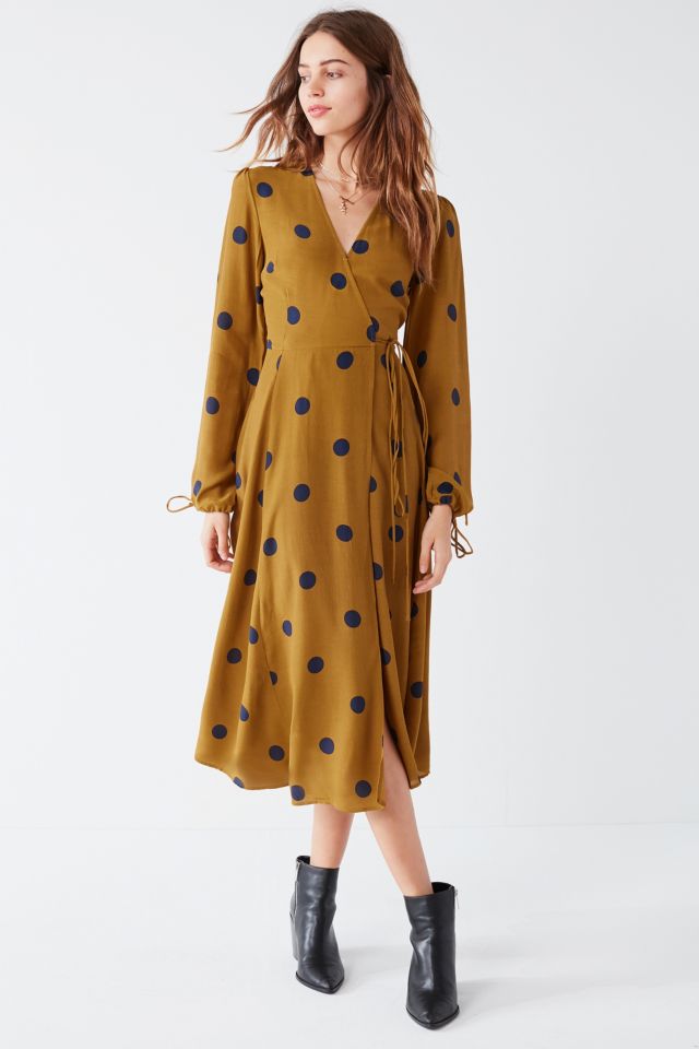 Urban outfitters yellow wrap hot sale dress