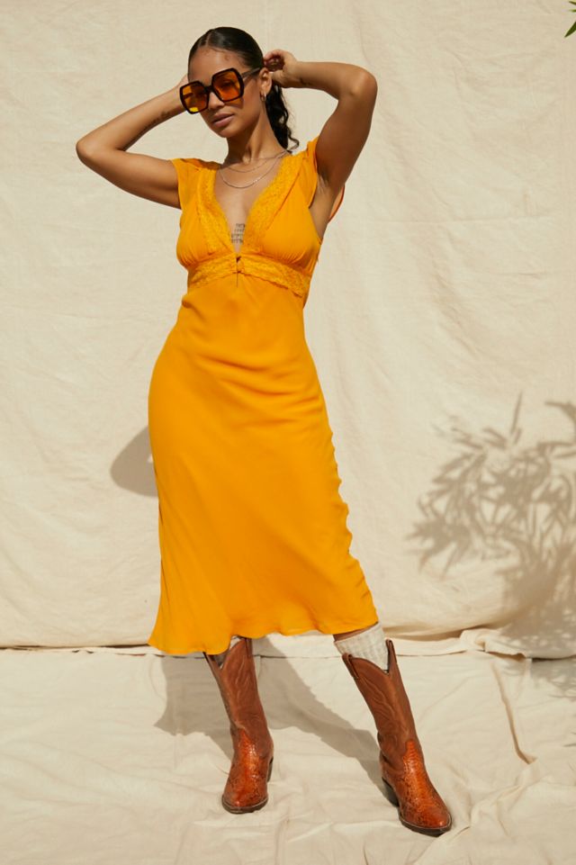 Urban outfitters hotsell mustard dress