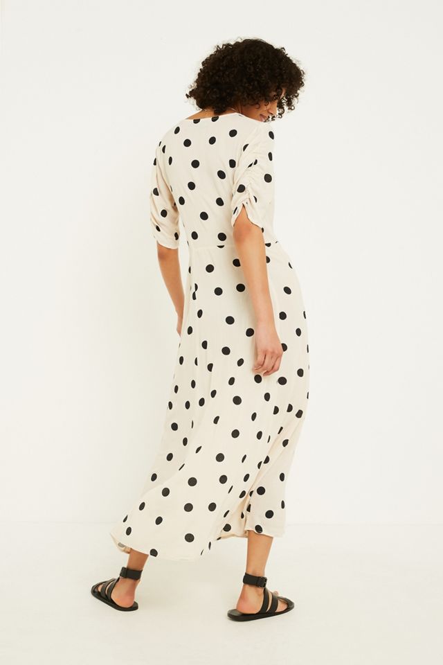 UO Jasmin Julia Polka Dot Button-Through Midi Dress #3