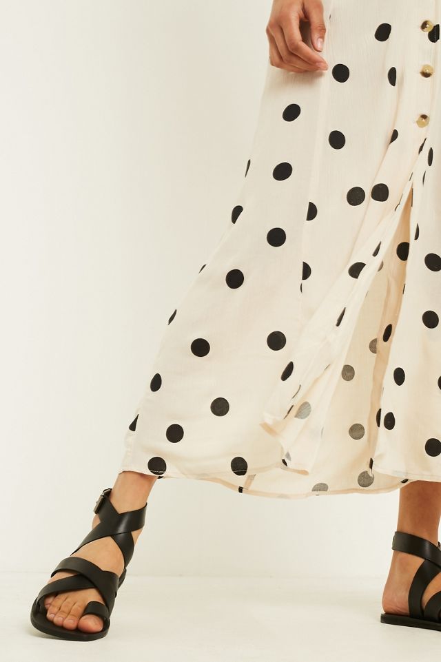 UO Jasmin Julia Polka Dot Button-Through Midi Dress #4