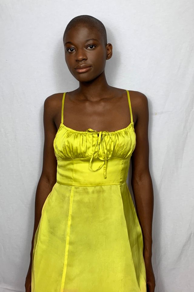 Urban outfitters 2024 green silk dress