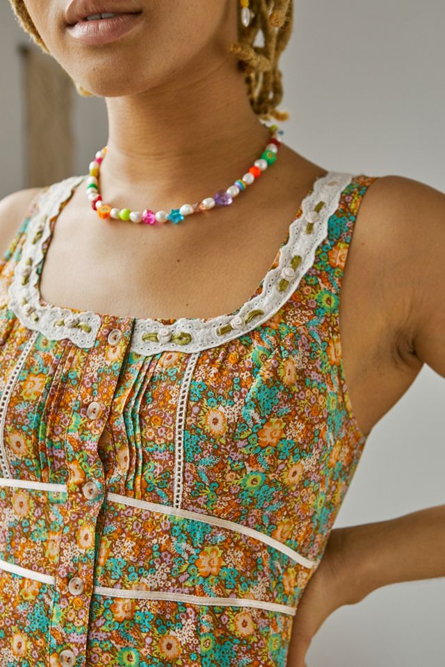 UO Jessie 70s Floral Print Midi Sun Dress #1
