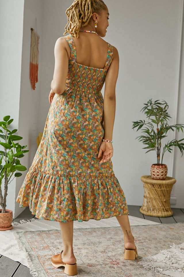 UO Jessie 70s Floral Print Midi Sun Dress #3