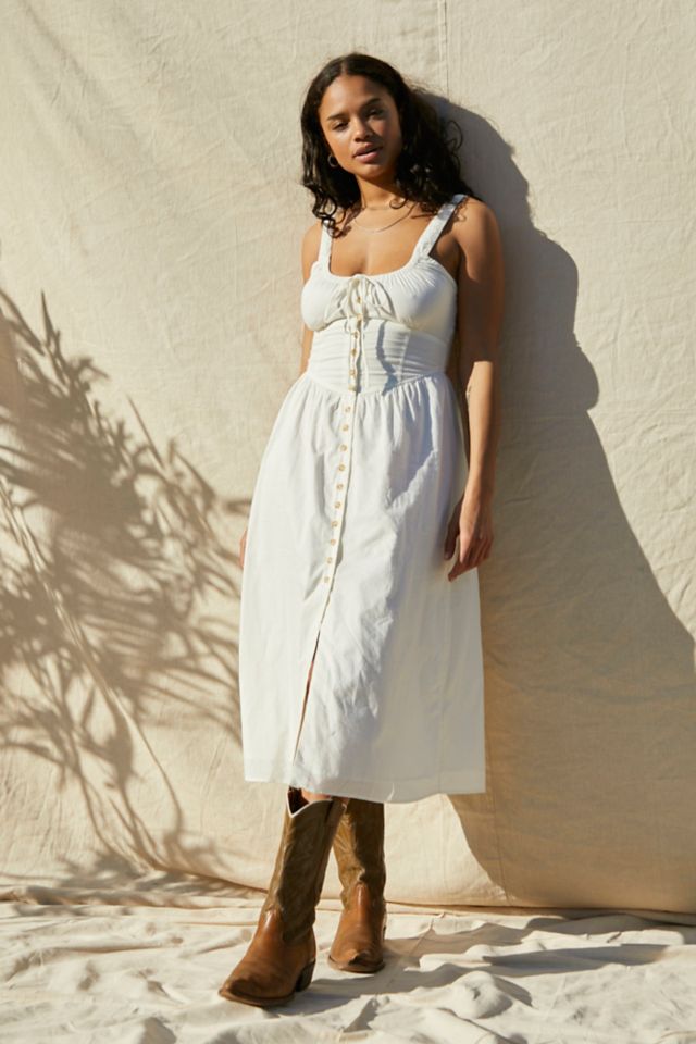 Urban outfitters white midi dress sale