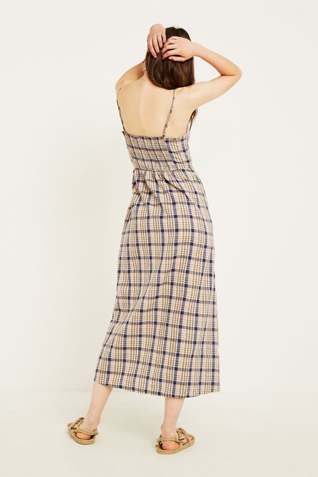 Urban Outfitters – Kariertes Midikleid „Freida“ mit Knopfleiste #4