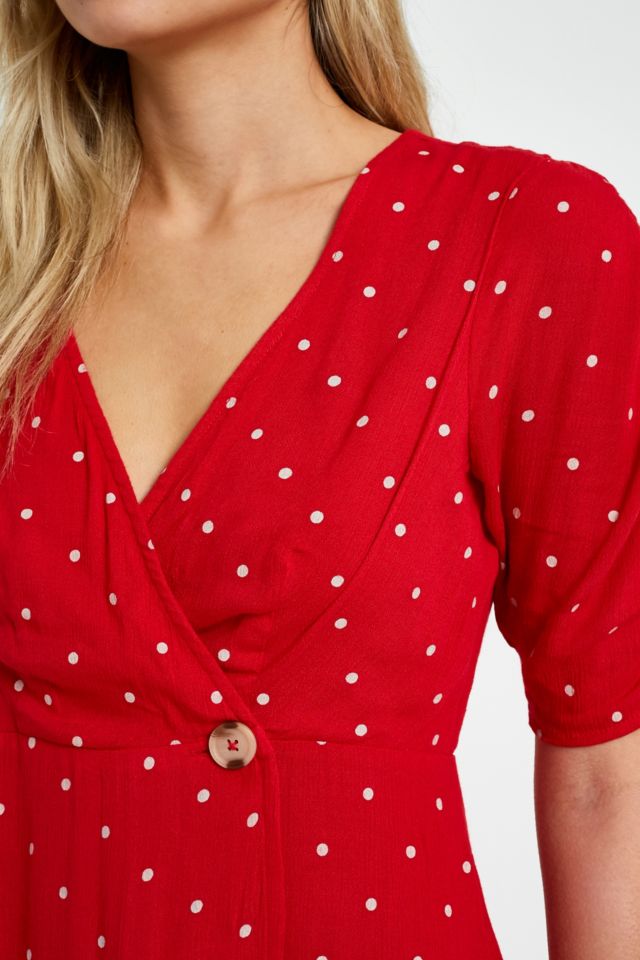 Urban outfitters sale red wrap dress