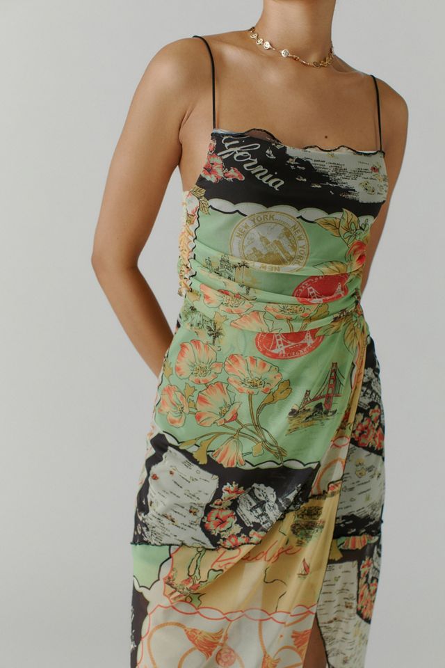 Vestito Slip UO con Stampa Cartolina e Cuciture Selvagge #2