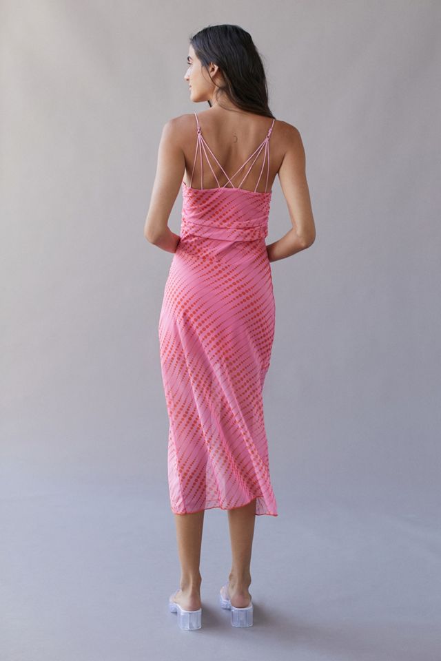 Vestito Slip UO Rosa a Pois con Cuciture Selvagge #3