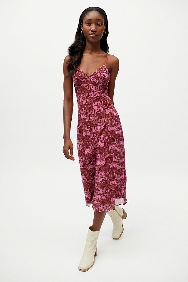 UO Gwen Mesh Midi Slip Dress | Urban Outfitters UK