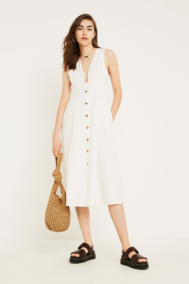 chinese dress ladies Linen Button-Down Midi Dress | Cute Midi Dress  MOD&SOUL