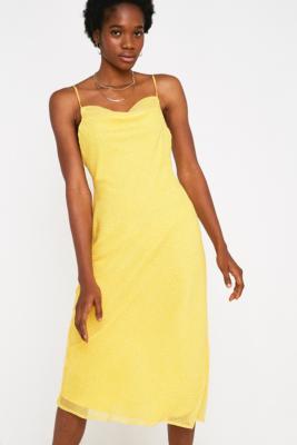 urban outfitters yellow polka dot dress