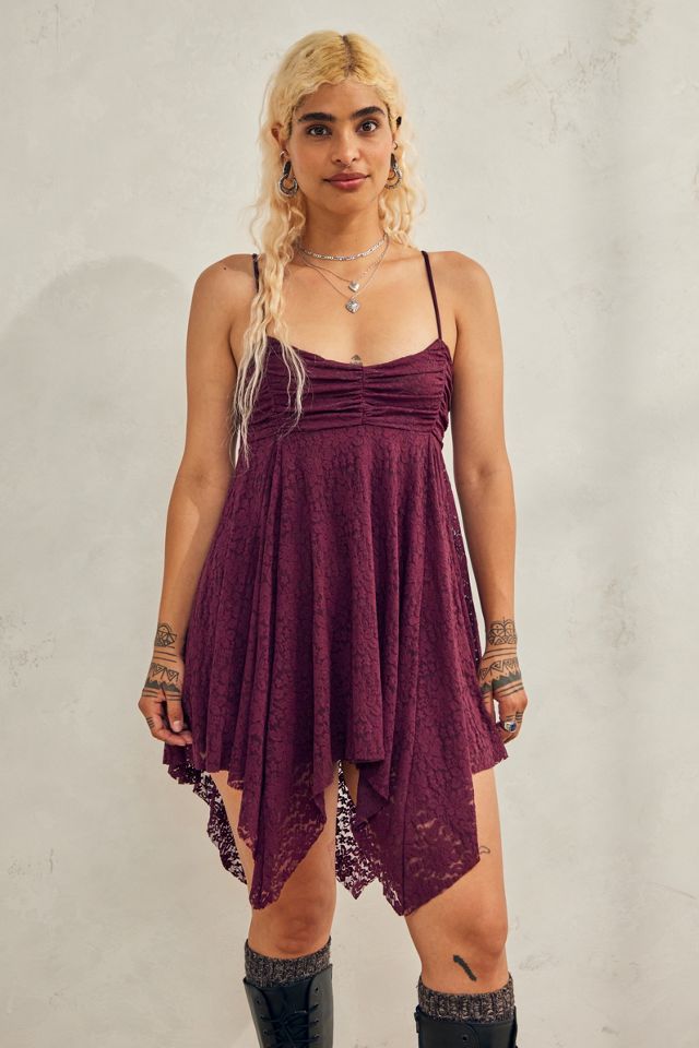 Light Before Dark Erin Lace Hanky Hem Dress | Urban Outfitters UK