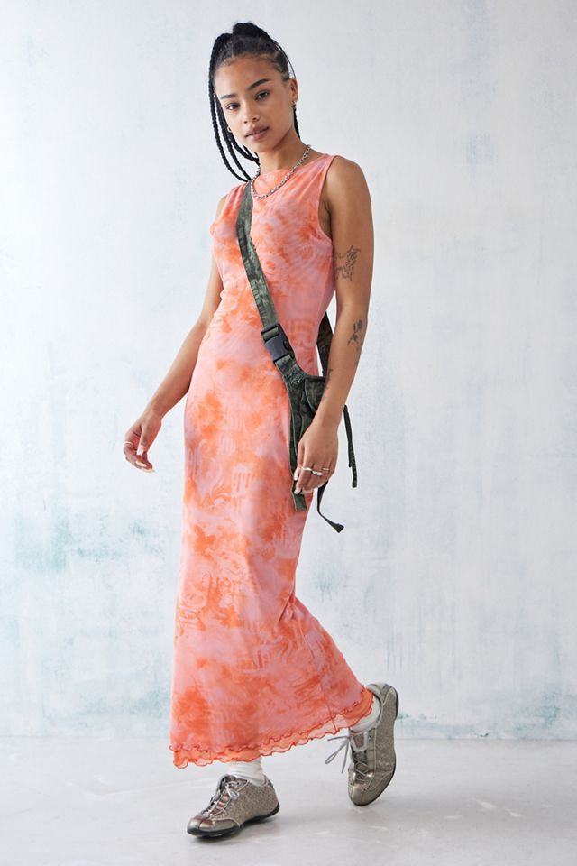 UO Pamela Mesh Slash Neck Maxi Dress  #2