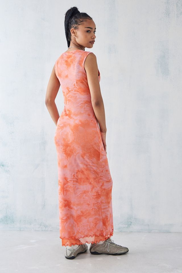 UO Pamela Mesh Slash Neck Maxi Dress  #4