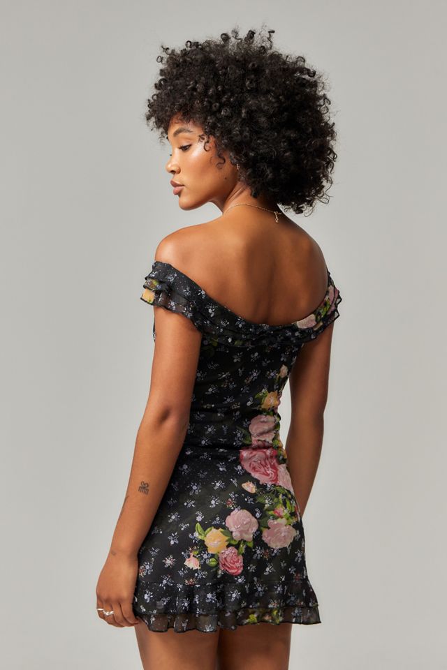 Kimchi Blue Albany Bardot Floral Mini Dress #3