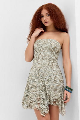 Edith Bandeau Lace Mini Dress en taille: XS - Silence + Noise - Modalova