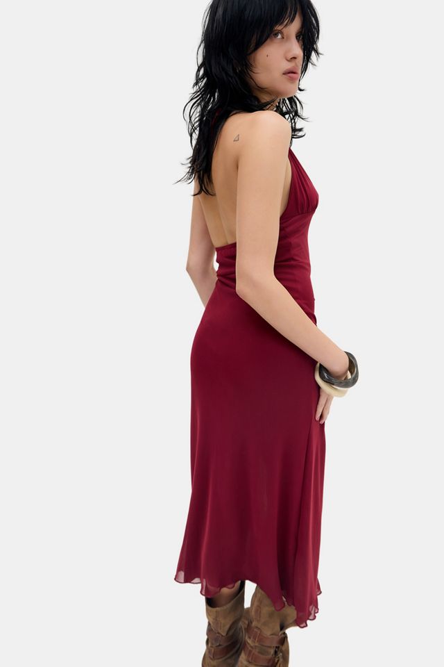 Robe mi-longue à col plongeant et bretelles UO Juno #3