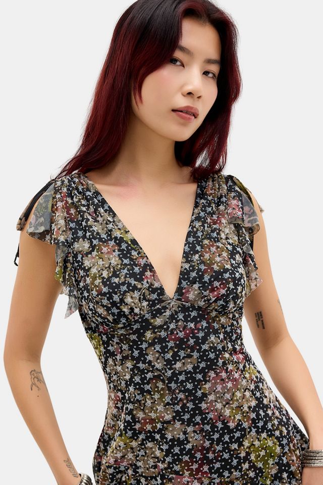 Vestido de Té Naomi con Flocado Kimchi Blue #4