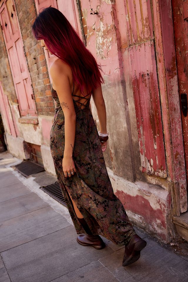UO Beflocktes Mesh-Maxikleid #4