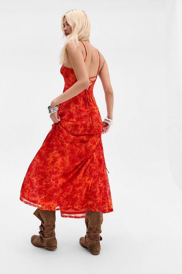Vestido Maxi de Malla Flocada UO #1
