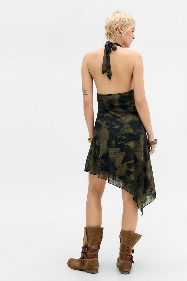 Vestido Halter Asimétrico de Malla Clover de Silence + Noise #3