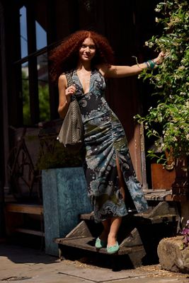 UO Juno Plunge Halter Dress